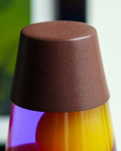 Load image into Gallery viewer, Chocolate Vintage Aristocrat Lava Lamp Restoration with Yellow Wax and Purple Fluid
