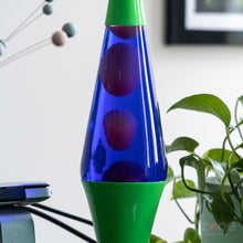 Load image into Gallery viewer, UV Reactive Green &quot;Silver Streak&quot; Vintage Lava Lamp Restoration
