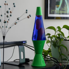 Load image into Gallery viewer, UV Reactive Green &quot;Silver Streak&quot; Vintage Lava Lamp Restoration
