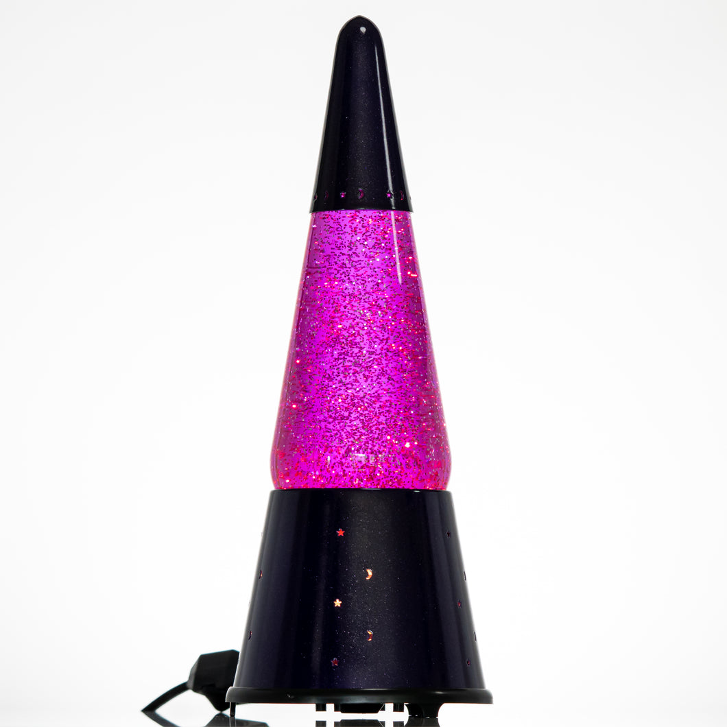 Vintage Deep Purple Wizard Lamp with Dimmable Pink Glitter Globe