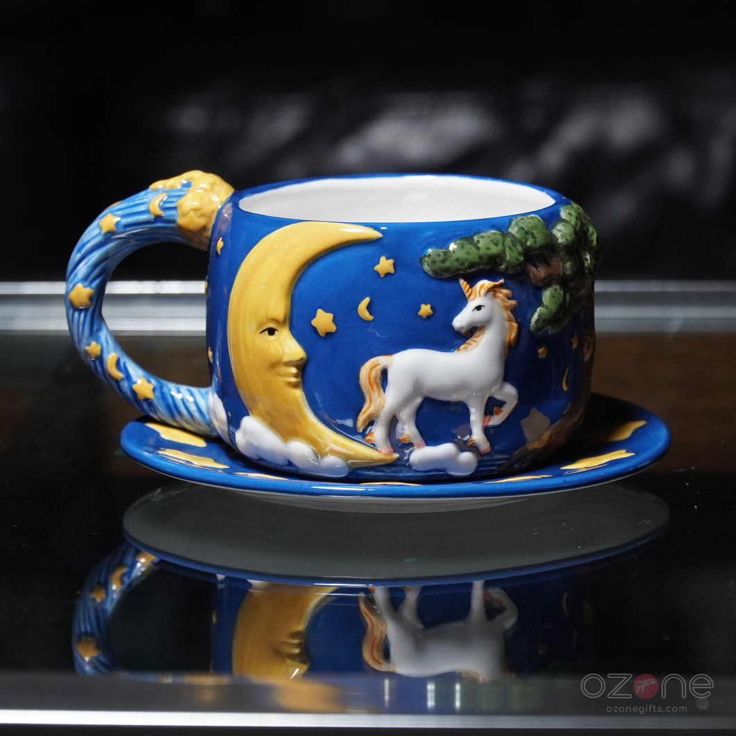 Unicorn Teacup and Saucer Set - New in Box